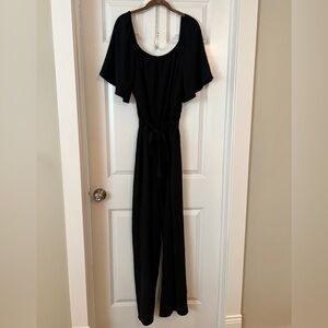 Chic Soul Flutter sleeve off the shoulder Black Jumpsuit sz 2x never worn